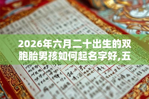 2026年六月二十出生的双胞胎男孩如何起名字好,五行属什么？