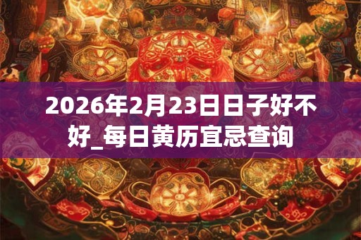 2026年2月23日日子好不好_每日黄历宜忌查询