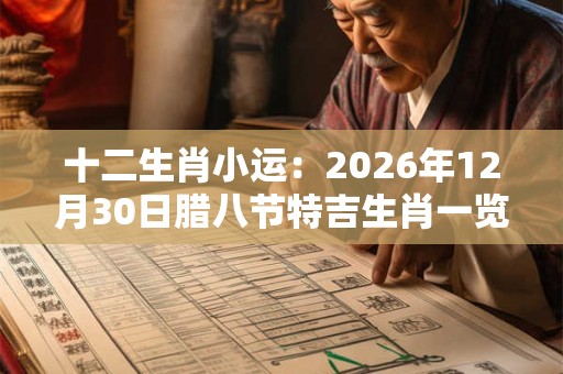 十二生肖小运：2026年12月30日腊八节特吉生肖一览表