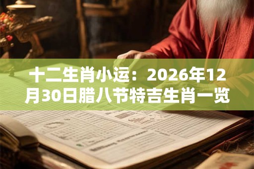 十二生肖小运：2026年12月30日腊八节特吉生肖一览表