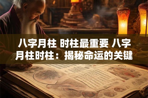 八字月柱 时柱最重要 八字月柱时柱：揭秘命运的关键密码