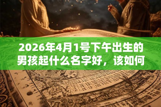 2026年4月1号下午出生的男孩起什么名字好，该如何取名？