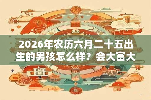 2026年农历六月二十五出生的男孩怎么样？会大富大贵吗？