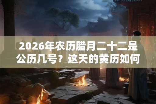 2026年农历腊月二十二是公历几号？这天的黄历如何？