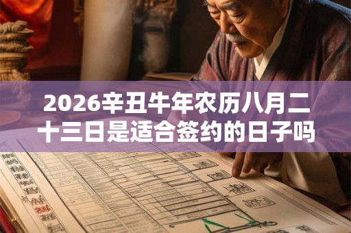 2026辛丑牛年农历八月二十三日是适合签约的日子吗？