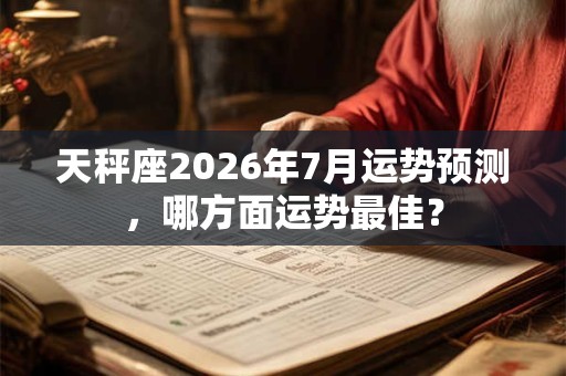天秤座2026年7月运势预测，哪方面运势最佳？