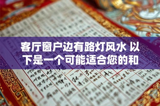 客厅窗户边有路灯风水 以下是一个可能适合您的和