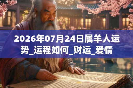 2026年07月24日属羊人运势_运程如何_财运_爱情