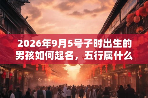 2026年9月5号子时出生的男孩如何起名，五行属什么