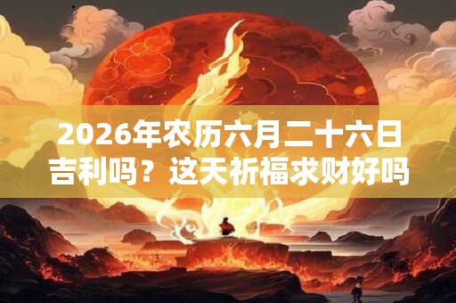 2026年农历六月二十六日吉利吗？这天祈福求财好吗？