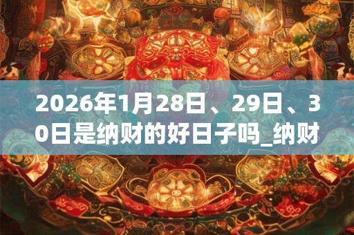 2026年1月28日、29日、30日是纳财的好日子吗_纳财可以吗