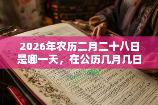 2026年农历二月二十八日是哪一天，在公历几月几日？