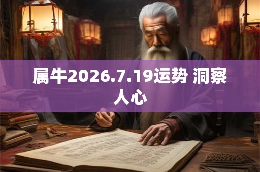 属牛2026.7.19运势 洞察人心