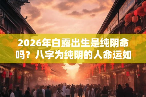 2026年白露出生是纯阴命吗？八字为纯阴的人命运如何？