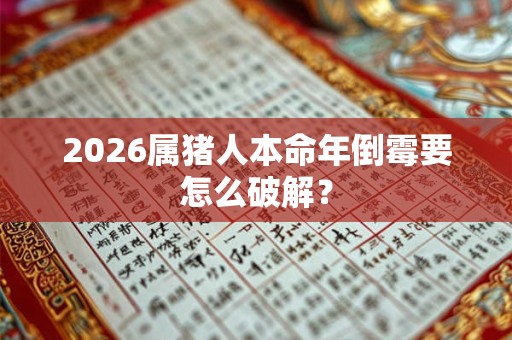 2026属猪人本命年倒霉要怎么破解？