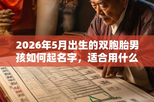 2026年5月出生的双胞胎男孩如何起名字，适合用什么字