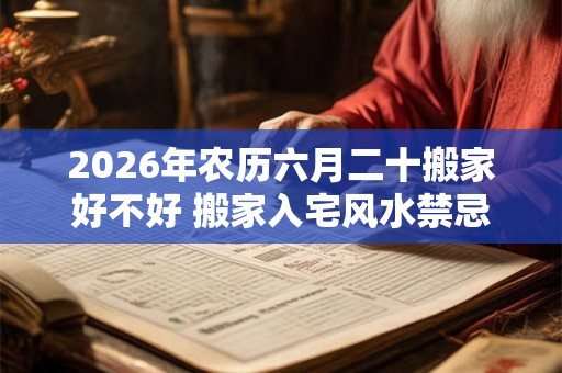 2026年农历六月二十搬家好不好 搬家入宅风水禁忌常识