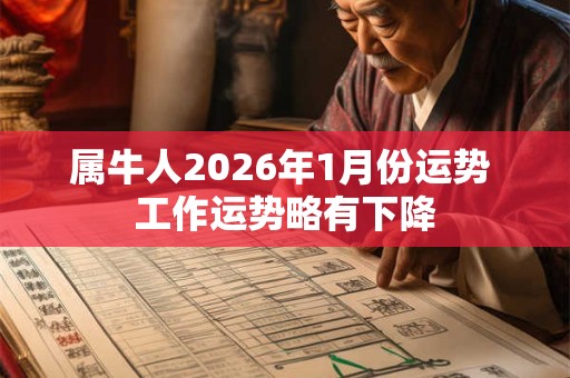 属牛人2026年1月份运势 工作运势略有下降