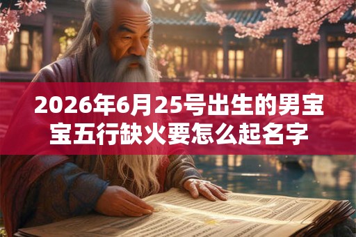 2026年6月25号出生的男宝宝五行缺火要怎么起名字
