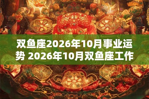 双鱼座2026年10月事业运势 2026年10月双鱼座工作运程详解