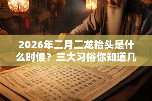 2026年二月二龙抬头是什么时候？三大习俗你知道几个？