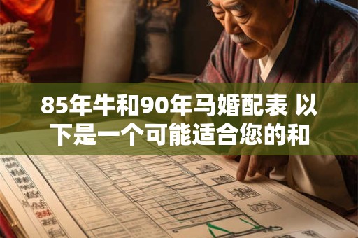 85年牛和90年马婚配表 以下是一个可能适合您的和