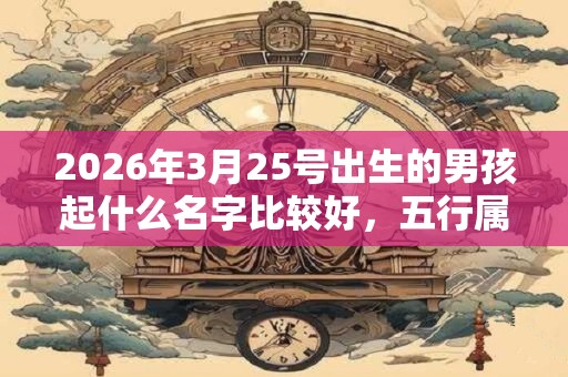2026年3月25号出生的男孩起什么名字比较好，五行属什么