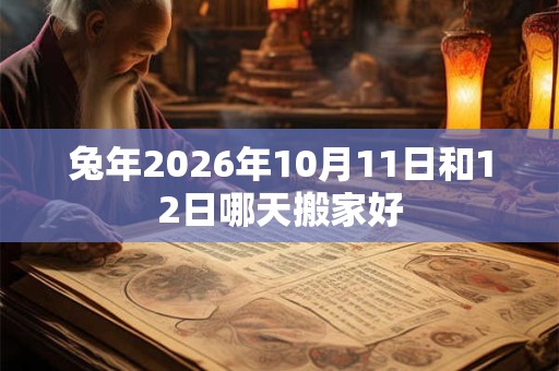 兔年2026年10月11日和12日哪天搬家好