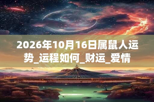 2026年10月16日属鼠人运势_运程如何_财运_爱情
