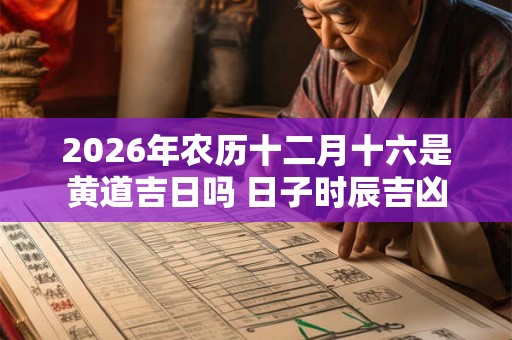 2026年农历十二月十六是黄道吉日吗 日子时辰吉凶