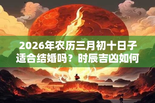 2026年农历三月初十日子适合结婚吗？时辰吉凶如何？