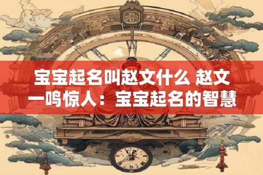 宝宝起名叫赵文什么 赵文一鸣惊人：宝宝起名的智慧与艺术