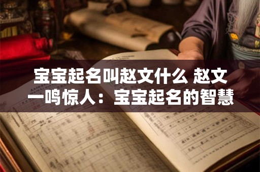 宝宝起名叫赵文什么 赵文一鸣惊人：宝宝起名的智慧与艺术