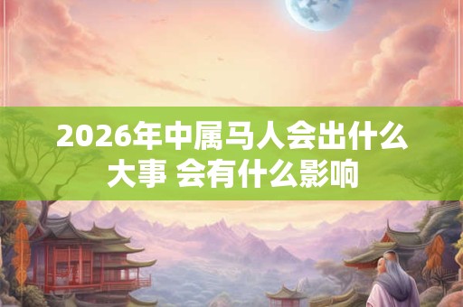 2026年中属马人会出什么大事 会有什么影响