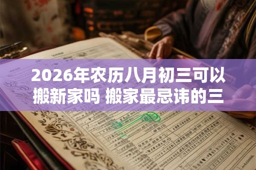 2026年农历八月初三可以搬新家吗 搬家最忌讳的三样东西