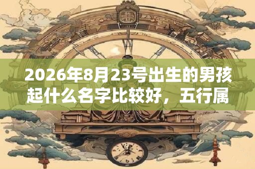 2026年8月23号出生的男孩起什么名字比较好，五行属什么