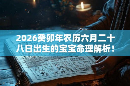 2026癸卯年农历六月二十八日出生的宝宝命理解析！