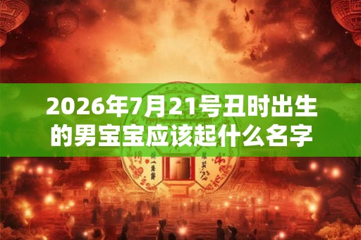 2026年7月21号丑时出生的男宝宝应该起什么名字
