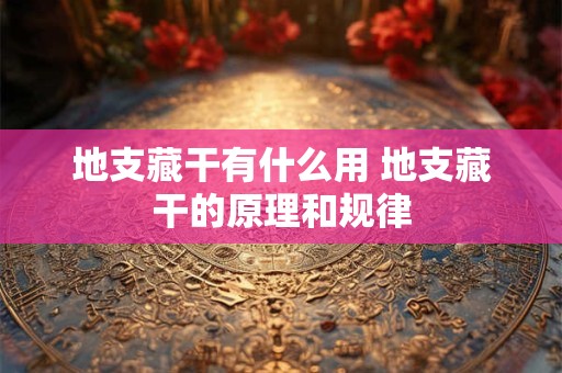 地支藏干有什么用 地支藏干的原理和规律