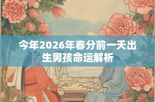 今年2026年春分前一天出生男孩命运解析