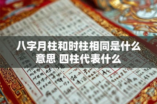 八字月柱和时柱相同是什么意思 四柱代表什么