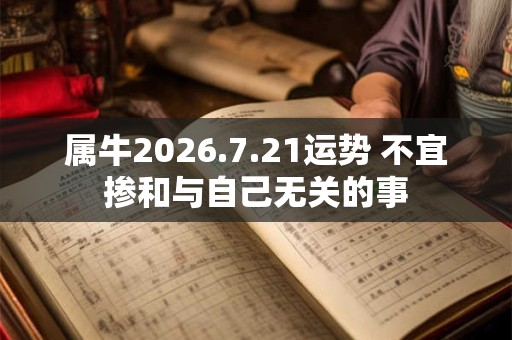 属牛2026.7.21运势 不宜掺和与自己无关的事
