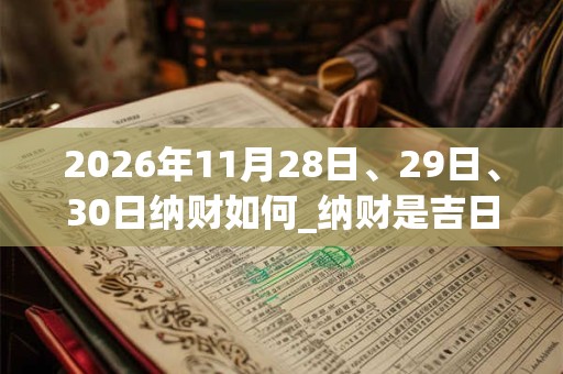 2026年11月28日、29日、30日纳财如何_纳财是吉日吗