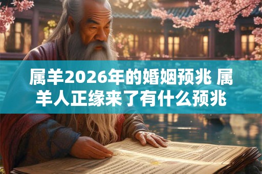 属羊2026年的婚姻预兆 属羊人正缘来了有什么预兆