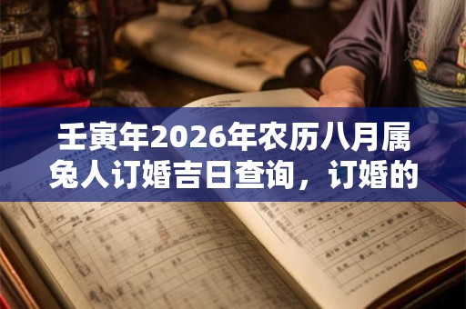 壬寅年2026年农历八月属兔人订婚吉日查询，订婚的注意事项介绍