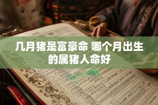 几月猪是富豪命 哪个月出生的属猪人命好