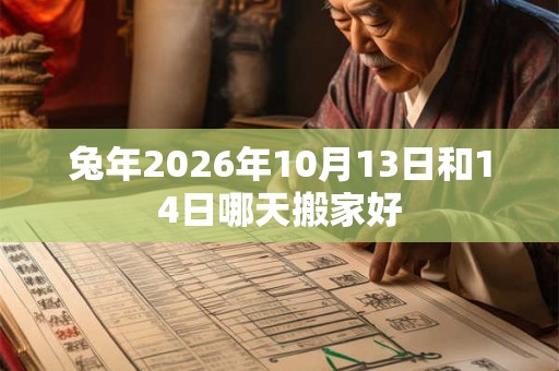 兔年2026年10月13日和14日哪天搬家好