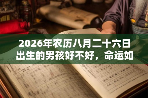 2026年农历八月二十六日出生的男孩好不好，命运如何？