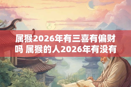 属猴2026年有三喜有偏财吗 属猴的人2026年有没有偏财运