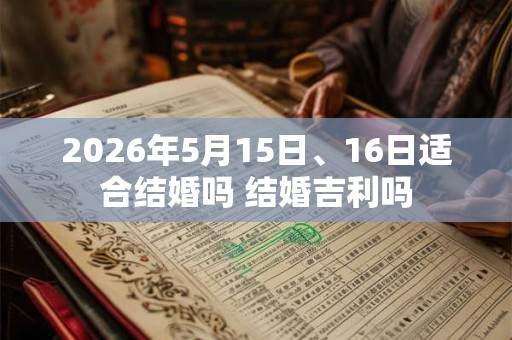 2026年5月15日、16日适合结婚吗 结婚吉利吗